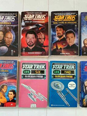 Lot of 8 Vintage 1990s Star Trek Paperback Novels TNG & Original Series Sci-Fi